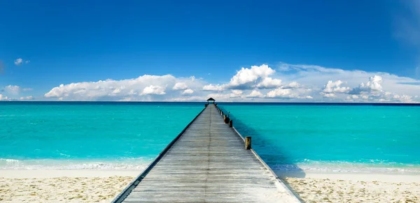 Красивый Тропический Мальдивский Остров Пляжем — стоковое фото