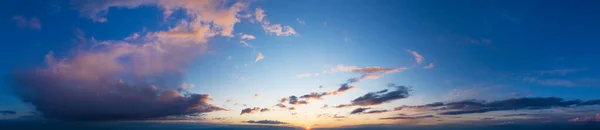 Panoramahimmel Schöne Wolke Hintergrund Des Sonnenaufgangs Hintergrund Der Sky Banner — Stockfoto