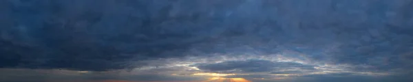 Panoramahimmel Schöne Wolke Hintergrund Des Sonnenaufgangs Hintergrund Der Sky Banner — Stockfoto