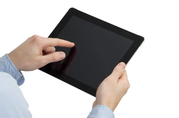 Hände mit digitalem Tablet — Stockfoto