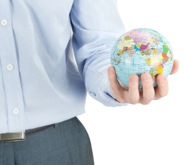 Hands holdings a globe — Stock Photo, Image