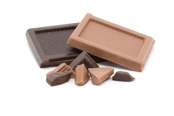 Pedaços de chocolate — Fotografia de Stock