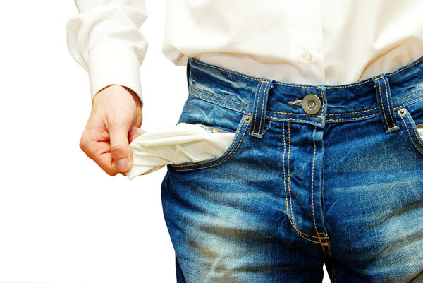 Businessman with empty pockets