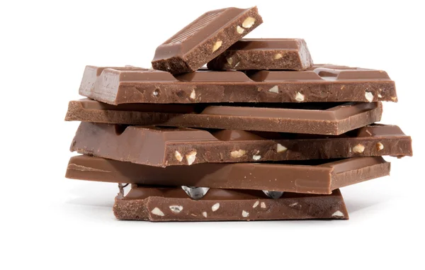 Stukken van chocolade — Stockfoto