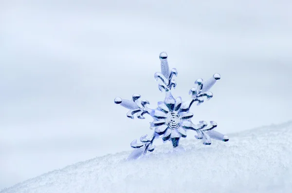 雪で雪の結晶 — ストック写真