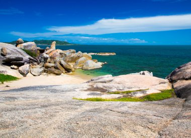 Mavi deniz ve mavi gökyüzü