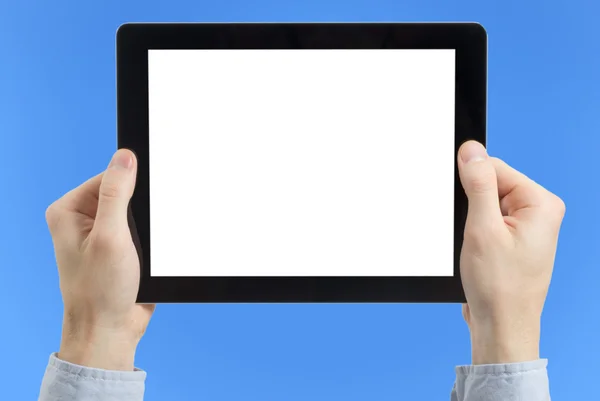 Handen met tablet pc — Stockfoto