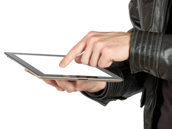 Hands with tablet computer — Stock Photo, Image