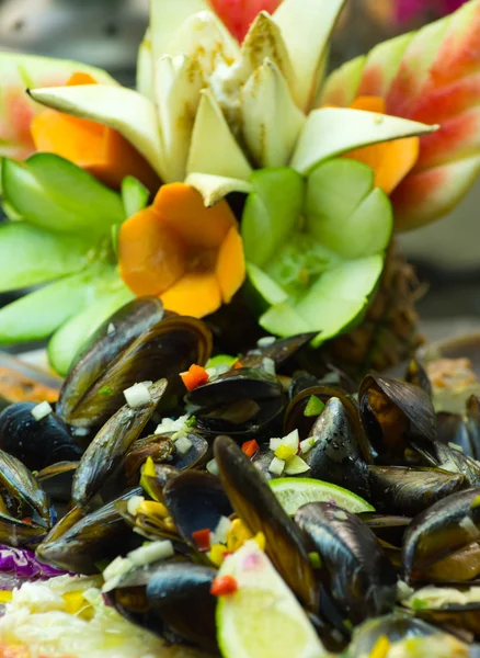 Mussel sallad — Stockfoto