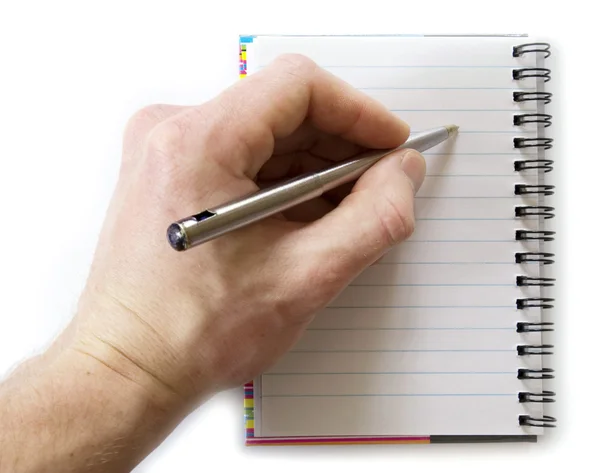 ペンを持つ男性の手 — ストック写真