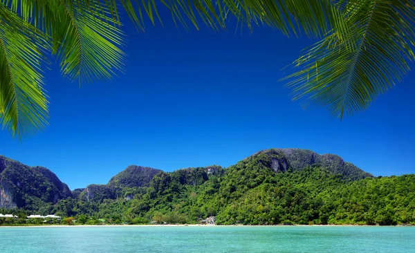 Praia e mar tropical — Fotografia de Stock