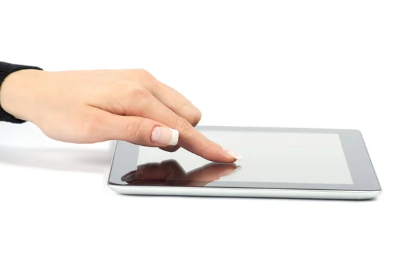 Tablet computer  and hand — Stock Photo, Image