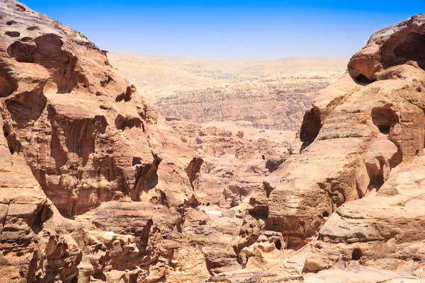 Klippformationer i Petra Jordan. — Stockfoto