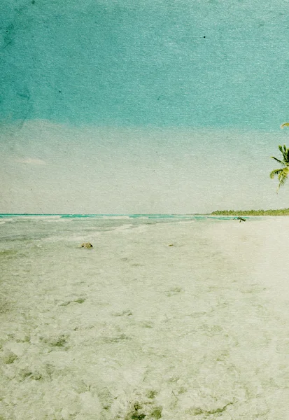 Grunge 热带海滩 — 图库照片