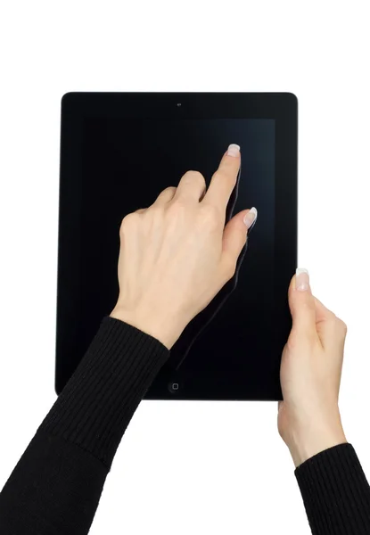 Mani con tablet — Foto Stock