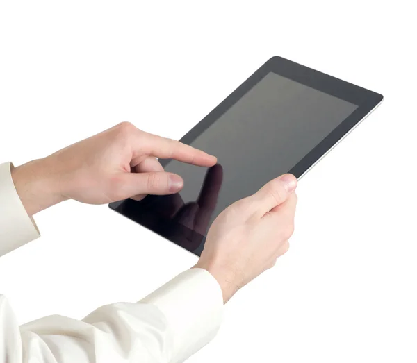 Hände mit Tablet-Computer — Stockfoto