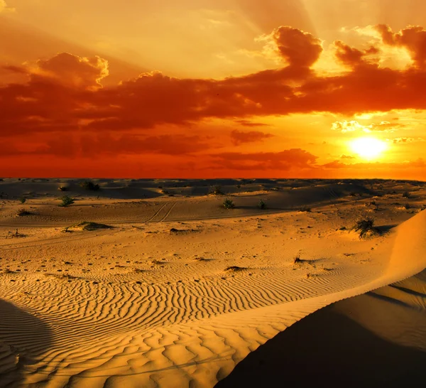 Paisaje del desierto con cielo —  Fotos de Stock