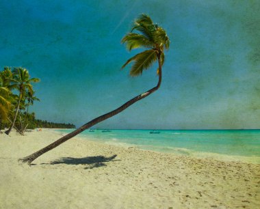 Grunge tropikal plaj