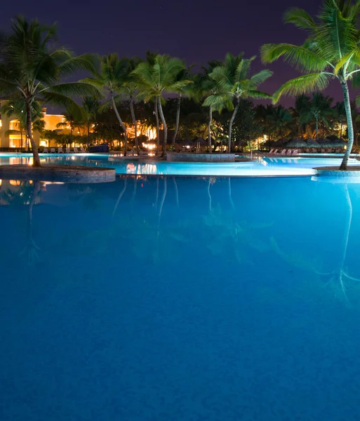 Swimming pool in night illumination