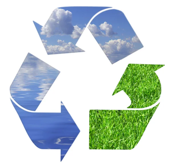 Símbolo de reciclagem ambiental — Fotografia de Stock