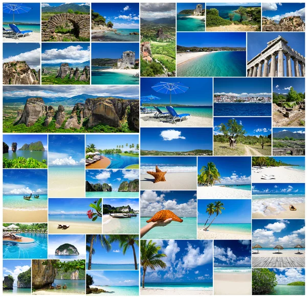 Collage van zomer beach — Stockfoto