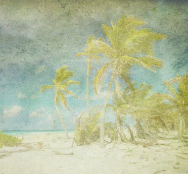 Tropik plajın grunge görüntüsü