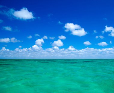 tropikal deniz ve gökyüzü