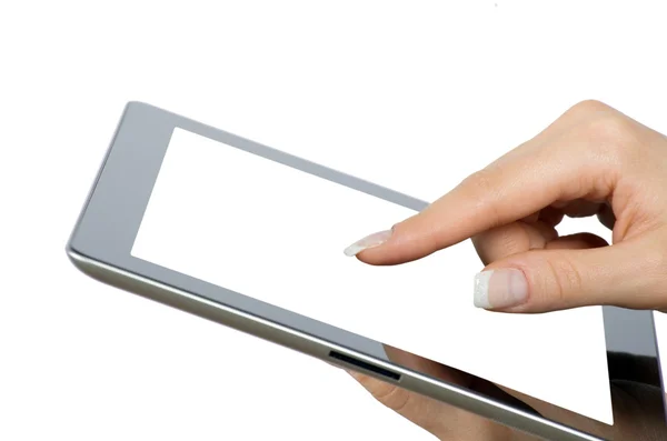 Hands with tablet computer — Stock Photo, Image