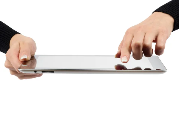 Hands with tablet computer — Stock Photo, Image