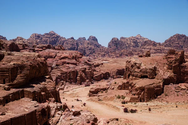 Rotsformaties in Petra, Jordanië. — Stockfoto