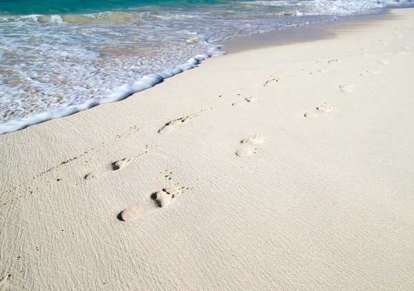 Empreintes de pas dans la plage — Photo