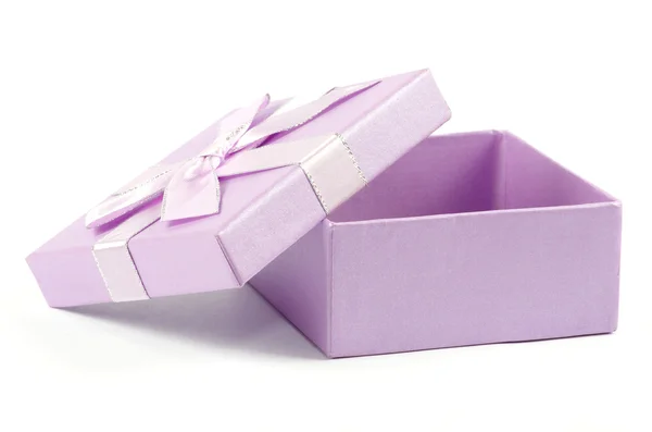 Box gåva med satin rosett — Stockfoto