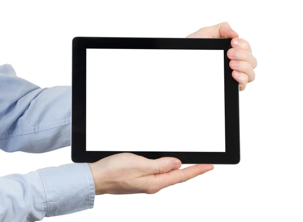 Tablet PC i händer — Stockfoto