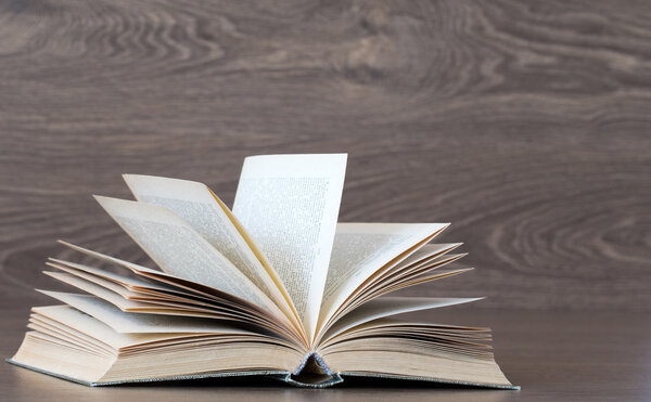 Book on wooden deck