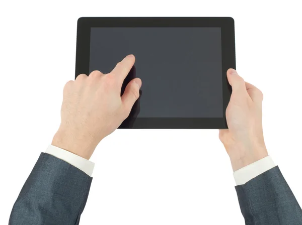 Händer med tablet PC — Stockfoto