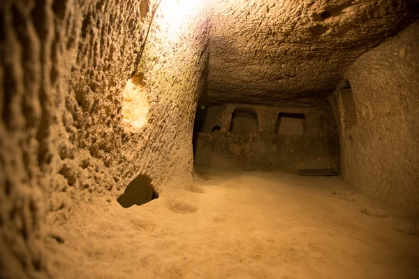 Derinkuyu cidade caverna na Capadócia — Fotografia de Stock