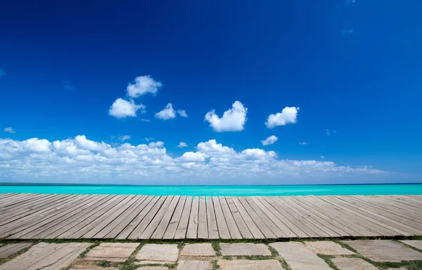 Azul Tropical mar y cielo — Foto de Stock