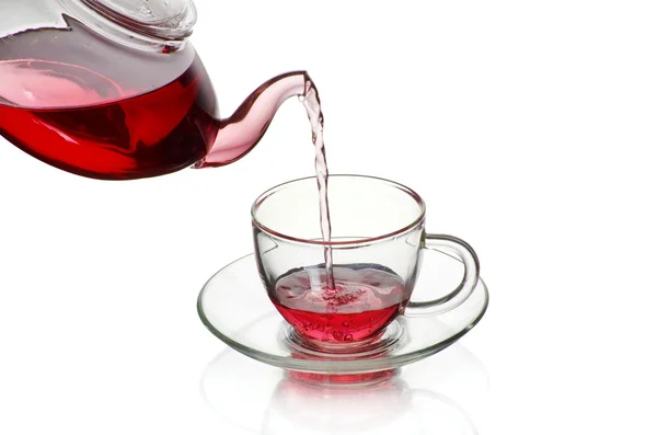 Tea poured into  cup — Stock Photo, Image