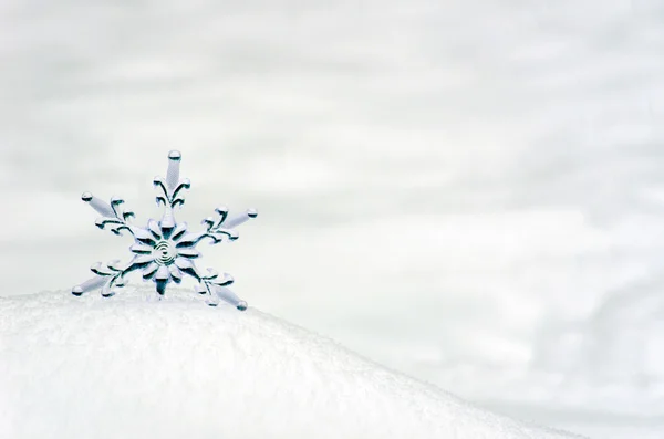 Snowflake   in  white snow — Stock Photo, Image