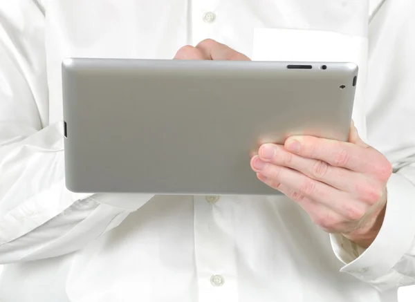Handen met tablet pc — Stockfoto