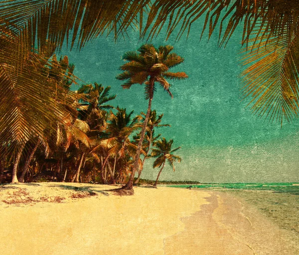 Grunge image of tropical beach — Stock Photo, Image