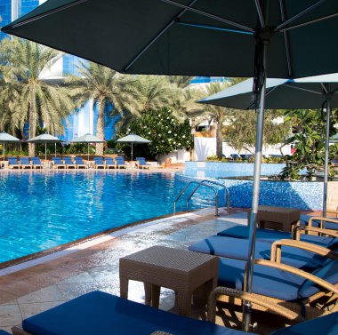 Hindistan cevizi ağaçları ile Yüzme Havuzu