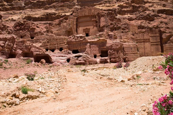 Rode rotsformaties in Petra — Stockfoto