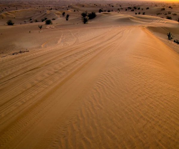 Wüstenlandschaft mit Sonnenuntergang — Stockfoto