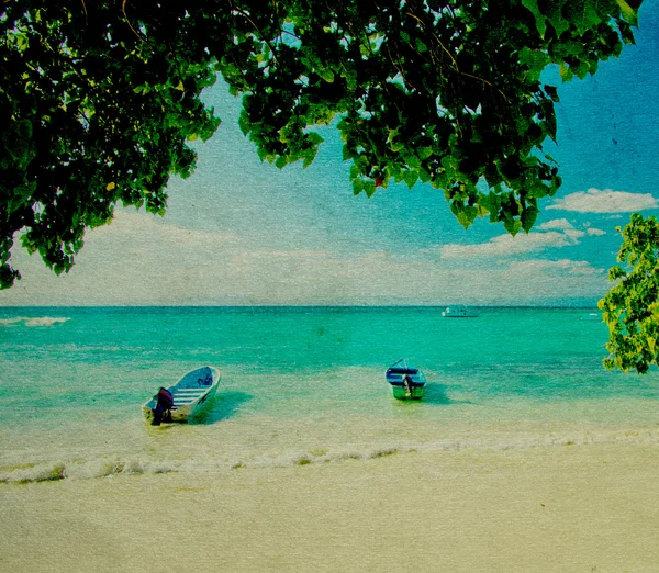 Tropikalnej plaży grunge — Zdjęcie stockowe