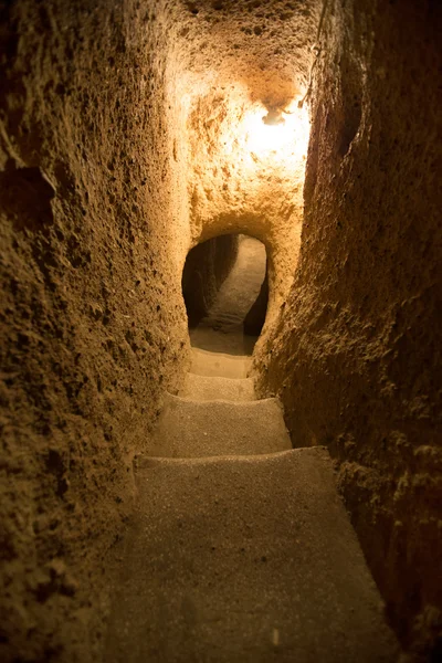 Derinkuyu cidade caverna na Capadócia — Fotografia de Stock