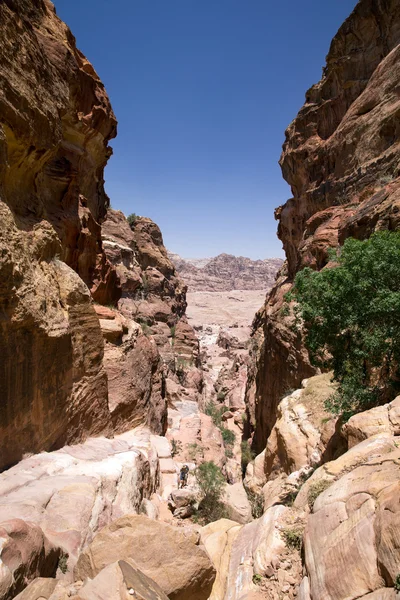 Red rock formations in Petra — Stock Photo, Image