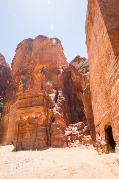 Formazioni rocciose rosse a Petra — Foto Stock