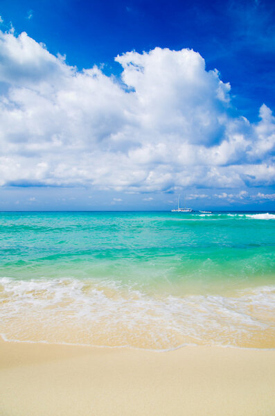 Blue sea and blue sky