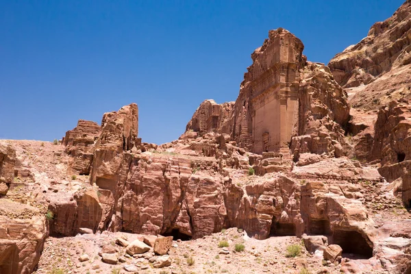 Rode rotsformaties in Petra — Stockfoto